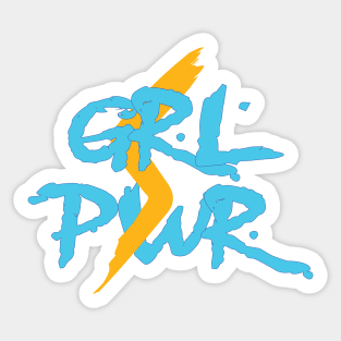 Grl Pwr in Cyan Blue Sticker